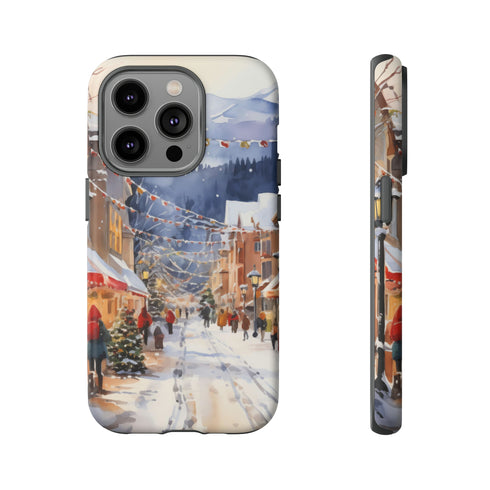 Bustling Victorian Christmas Market - Impact Resistant Phone Case iPhone 14 Pro Matte